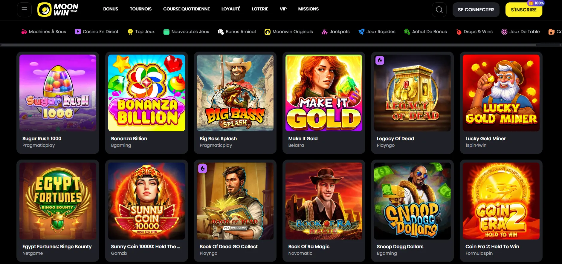Meilleures machines à sous disponibles pour jouer avec de l'argent réel